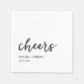 Cheers minimalistisch modern script bruiloft servet (Voorkant)