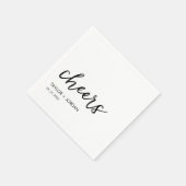Cheers minimalistisch modern script bruiloft servet (Hoek)