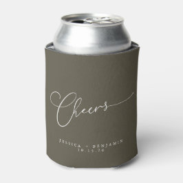 Cheers minimalistisch olive script aangepaste brui blikjeskoeler