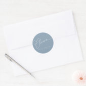 Cheers minimalistisch robuust blauw script aangepa ronde sticker (Envelop)