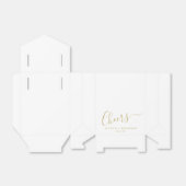 Cheers minimalistisch wit en gouden bruiloft bedankdoosjes (Uitgevouwen)