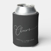 Cheers minimalistisch zwart Script aangepaste brui Blikjeskoeler (Blikje Voorkant)