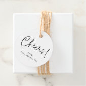 Cheers! Modern Elegant Simple Chic Family Name Bedankjes Labels (In situ)