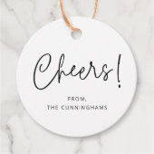 Cheers! Modern Elegant Simple Chic Family Name Bedankjes Labels (Voorkant)