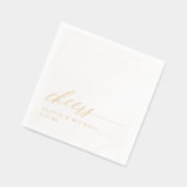 Cheers Modern Elegant Typography Wedding Folie Servetten (Links)
