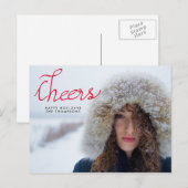 Cheers Modern Handgeschreven Rode Manuscript Foto Briefkaart (Voorkant / Achterkant)
