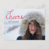 Cheers Modern Handgeschreven Rode Manuscript Foto Briefkaart (Voorkant)