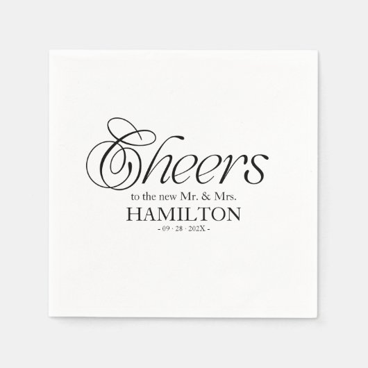 Cheers Modern Minimalist Wedding Servet (Voorkant)