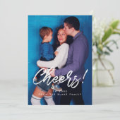 Cheers Modern nieuwjaarsfotokaart Feestdagenkaart (Staand voorkant)