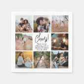 Cheers! Modern script en fotocollage bruiloft Servet (Voorkant)