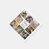 Cheers! Modern script en fotocollage bruiloft Servet (Hoek)