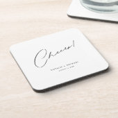 Cheers Modern Unieke Aangepaste bruiloft Bier Onderzetter (Linkerzijde)