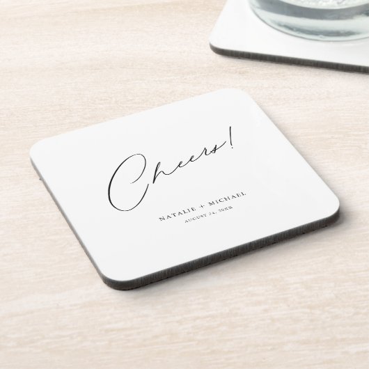 Cheers Modern Unieke Aangepaste bruiloft Bier Onderzetter (Linkerzijde)