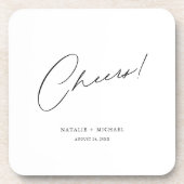 Cheers Modern Unieke Aangepaste bruiloft Bier Onderzetter (Voorkant)