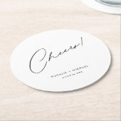Cheers Modern Unieke Aangepaste bruiloft Ronde Kartonnen Onderzetter