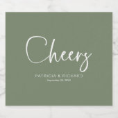 Cheers Moderne Calligrafie Huwelijk Sparkling Wijnetiket (Enkel label)