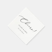 Cheers! Moderne elegante kalligrafie bruiloft Servet (Hoek)