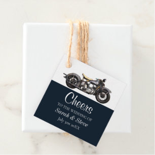 Cheers Motorcycle Vintage Trouwdatum Bruid Bruideg Bedankjes Labels