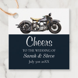 Cheers Motorcycle Vintage Trouwdatum Bruid Bruideg Bedankjes Labels