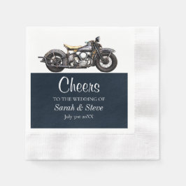 Cheers Motorcycle Vintage Trouwdatum Bruid Bruideg Servet