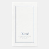 Cheers Mr & Mrs Dusty Blue Modern Wedding Dinner Servet (Voorkant)