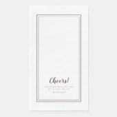 Cheers Mr & Mrs Paarse Chic Modern Wedding Dinner Servet (Voorkant)