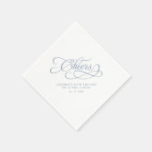 Cheers Mr & Mrs Wedding Calligrafie Dusty Blue Servet (Hoek)