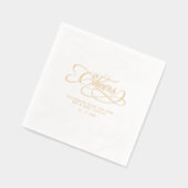 Cheers Mr. & Mrs. Wedding Calligraphy Gold Folie Servetten (Links)