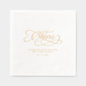 Cheers Mr. & Mrs. Wedding Calligraphy Gold Folie Servetten (Voorkant)