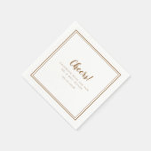 Cheers Mr Mrs Wedding Modern Simple Rustic Brown Servet (Hoek)