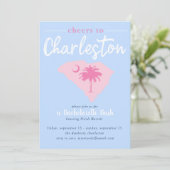 Cheers naar Charleston South Carolina Bachelorette Kaart (Staand voorkant)