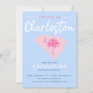 Cheers naar Charleston South Carolina Bachelorette Kaart
