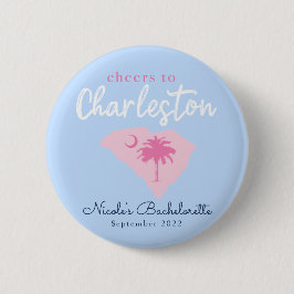 Cheers naar Charleston South Carolina Bachelorette Ronde Button 5,7 Cm