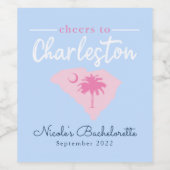 Cheers naar Charleston South Carolina Bachelorette Wijn Etiket (Enkel label)