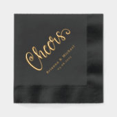 Cheers namen datum elegante bruiloft folie servetten (Voorkant)