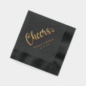 Cheers namen datum elegante bruiloft folie servetten (Links)