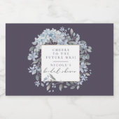 Cheers Navy Blue Hydrangeas Vrijgezellenfeest Sparkling Wijnetiket (Enkel label)