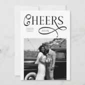 Cheers New Year Modern Chic Stylish 2 Photo Feestdagenkaart (Voorkant)