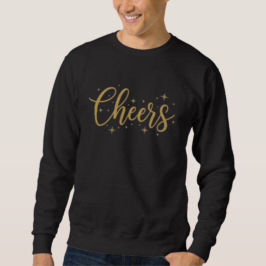  🥂 Cheers New Year Sweatshirt | Cozy Gold Glitter (Voorkant)