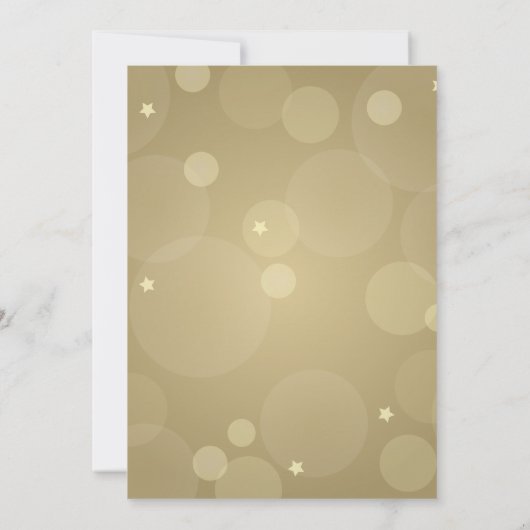 Cheers New Year's Eve Party Champagne Gold Kaart (Achterkant)