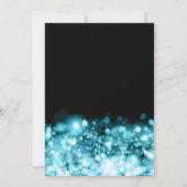 CHEERS! New Years Eve Turquoise Sparkle Lights Kaart (Achterkant)