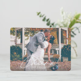 Cheers! Nieuwjaarsfoto gehuwd Feestdagenkaart