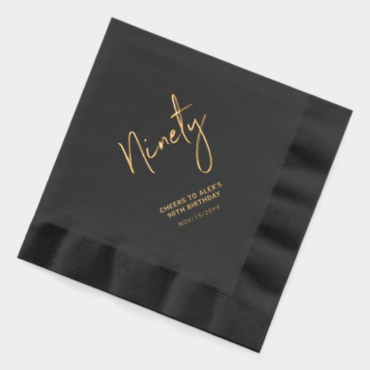 Cheers Ninety | Moderne 90ste verjaardag van volwa Folie Servetten (Links)