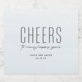 Cheers oceaanblauw waterverf bestemming bruiloft bier etiket (Enkel label)