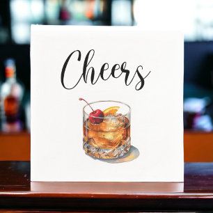 Cheers Old Fashioned Cocktail Drank Servet