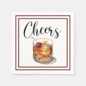 Cheers Old Fashioned Script Rand Servet (Voorkant)