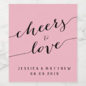 Cheers om van handschrift te houden wijn etiket (Enkel label)