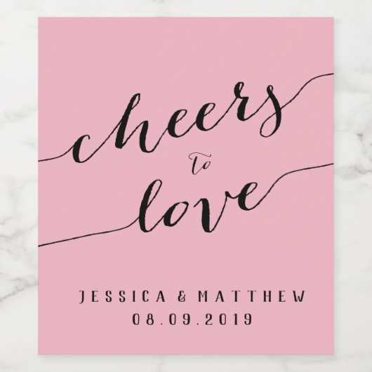 Cheers om van handschrift te houden wijn etiket (Enkel label)