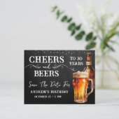 Cheers op bier Sparen de Datum van de verjaardag Briefkaart (Staand voorkant)