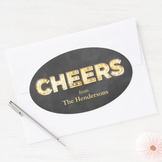 Cheers op Chalkboard Holiday Sticker (Envelop)